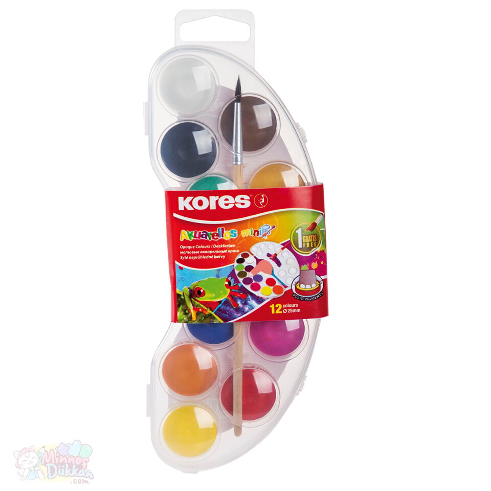 Kores Akuarellos Mini Sulu Boya 12 Renk