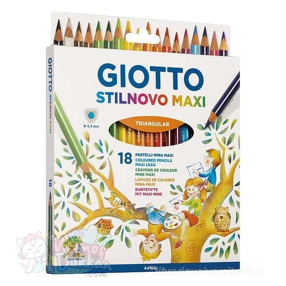 Giotto Stilnovo Maxi Üçgen Kuru Boya Kalemi 18 Renk