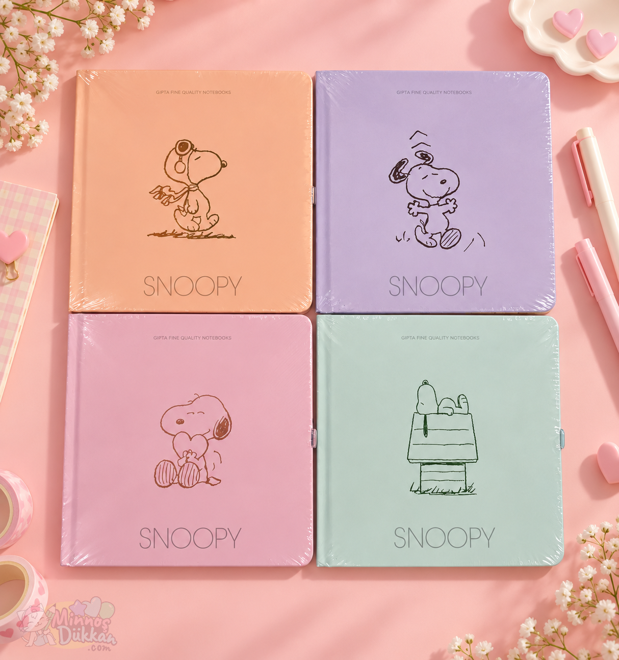 Snoopy 80 Yaprak 16x16 Çizgisiz Defter