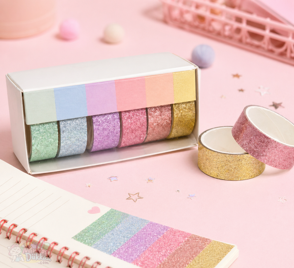 Simli Washi Tape Bant 6lı Kutu - 2