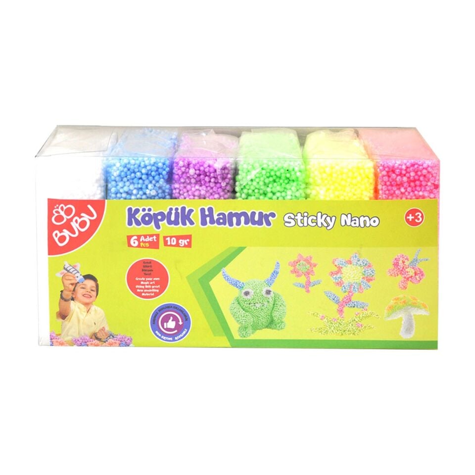 Bubu Kurumayan Köpüklü Oyun Hamuru 6lı