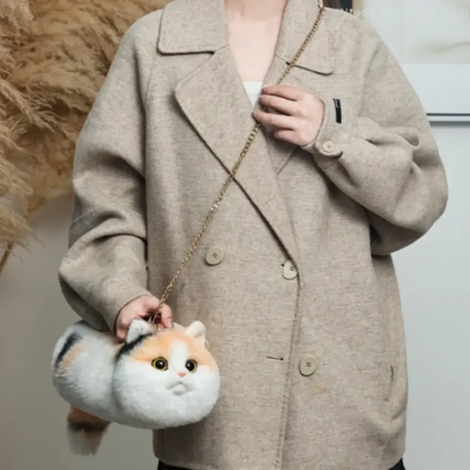 Bear and Dear Realistik Kedi El Çantası Sarı