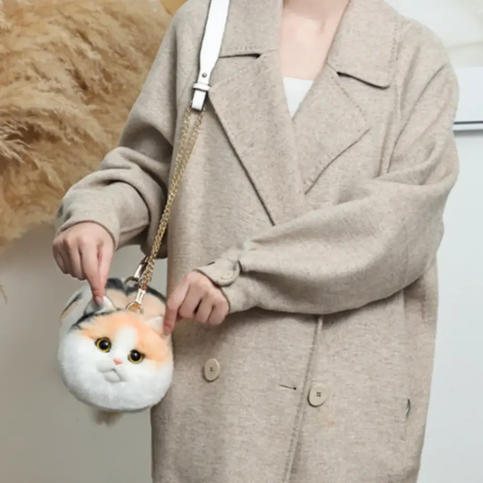 Bear and Dear Realistik Kedi El Çantası Sarı