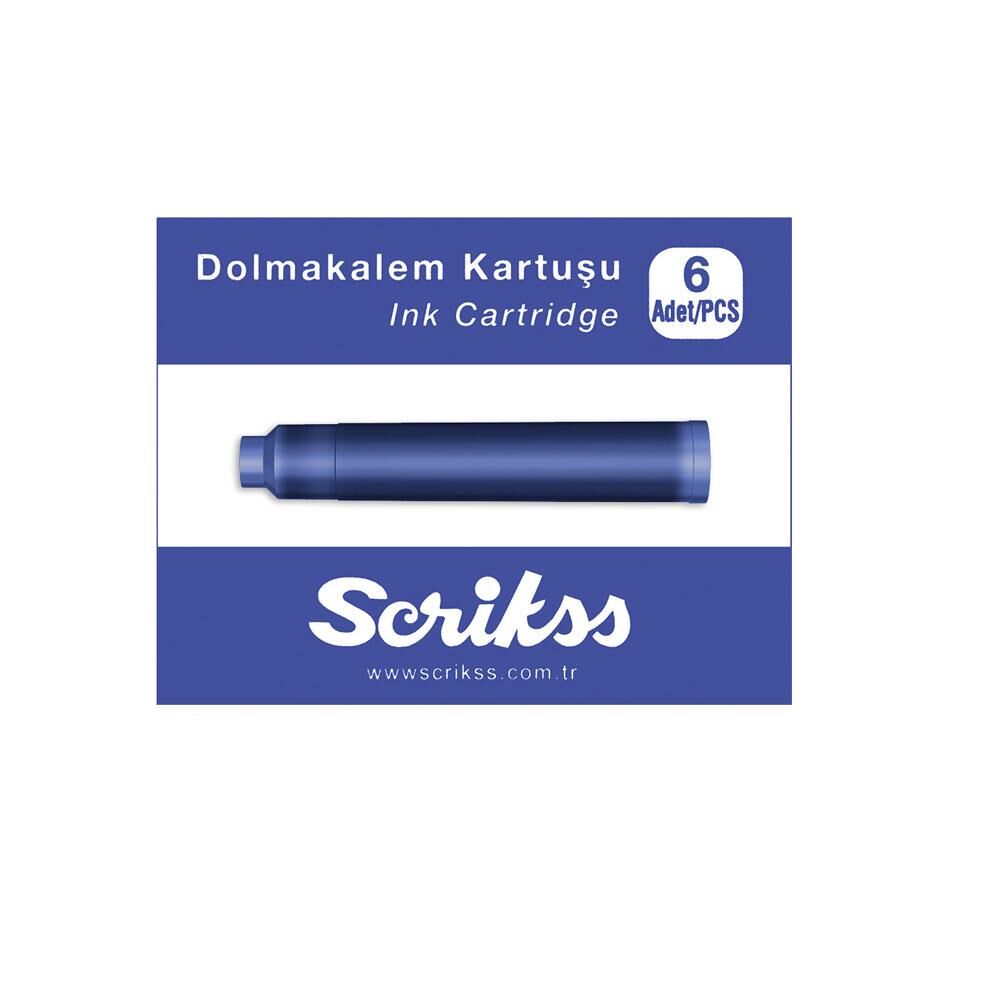 Scrikss Dolma Kalem Kartuşu 6lı - Mavi