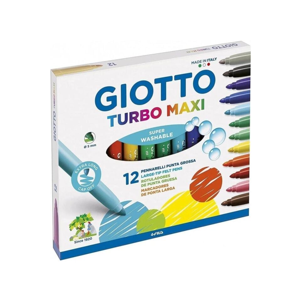 Giotto Turbo Maxi Keçeli Boya Kalemi 12 Renk