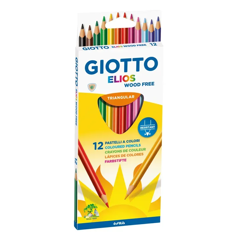 Giotto Elios Üçgen Kuru Boya Kalemi 12 Renk