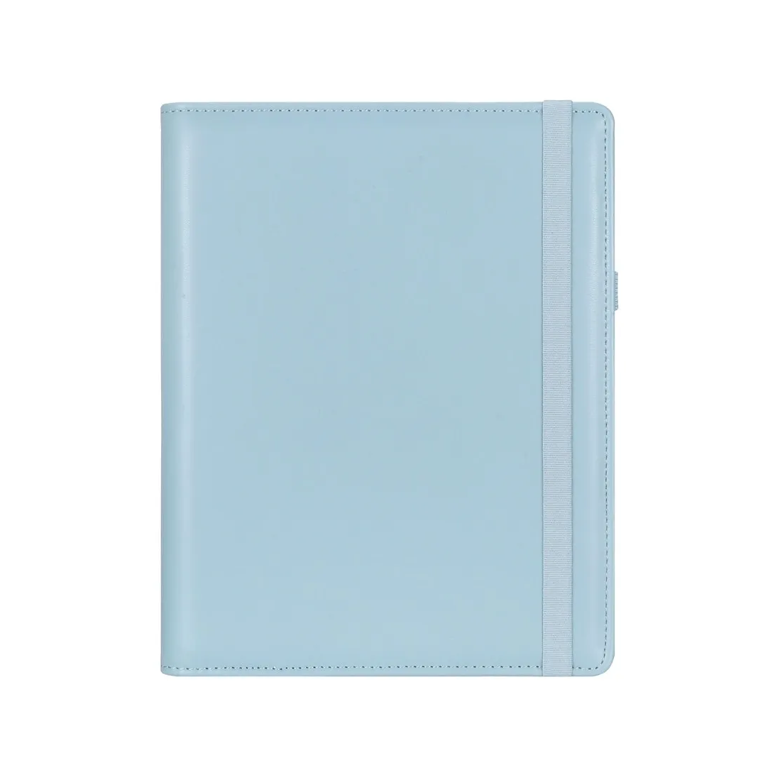 Vj Notepad Folio Deri Kaplı Noktalı Defter 14,8x21 - Mavi