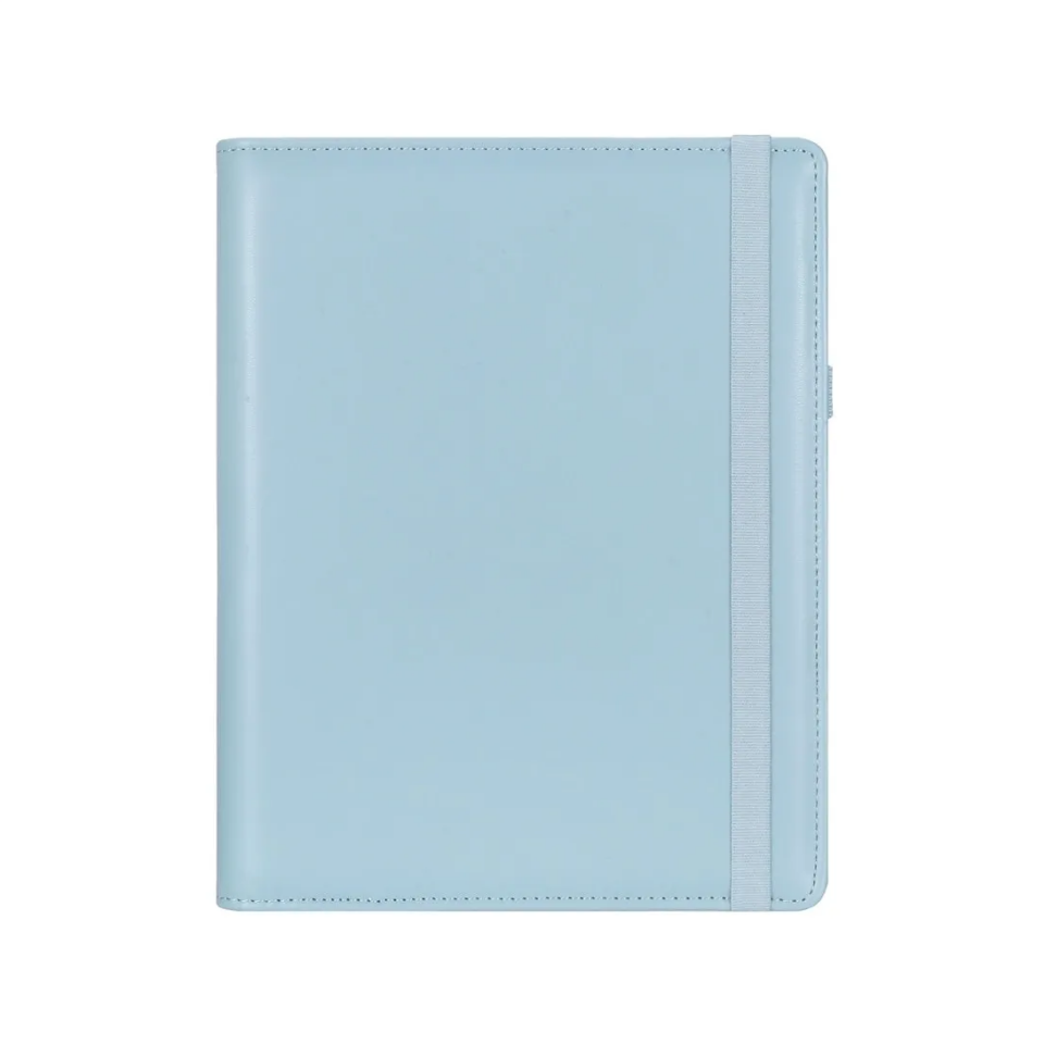 Vj Notepad Folio Deri Kaplı Noktalı Defter 14,8x21 - Mavi