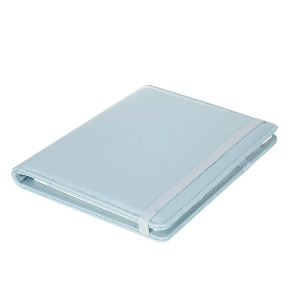 Vj Notepad Folio Deri Kaplı Noktalı Defter 14,8x21 - Mavi