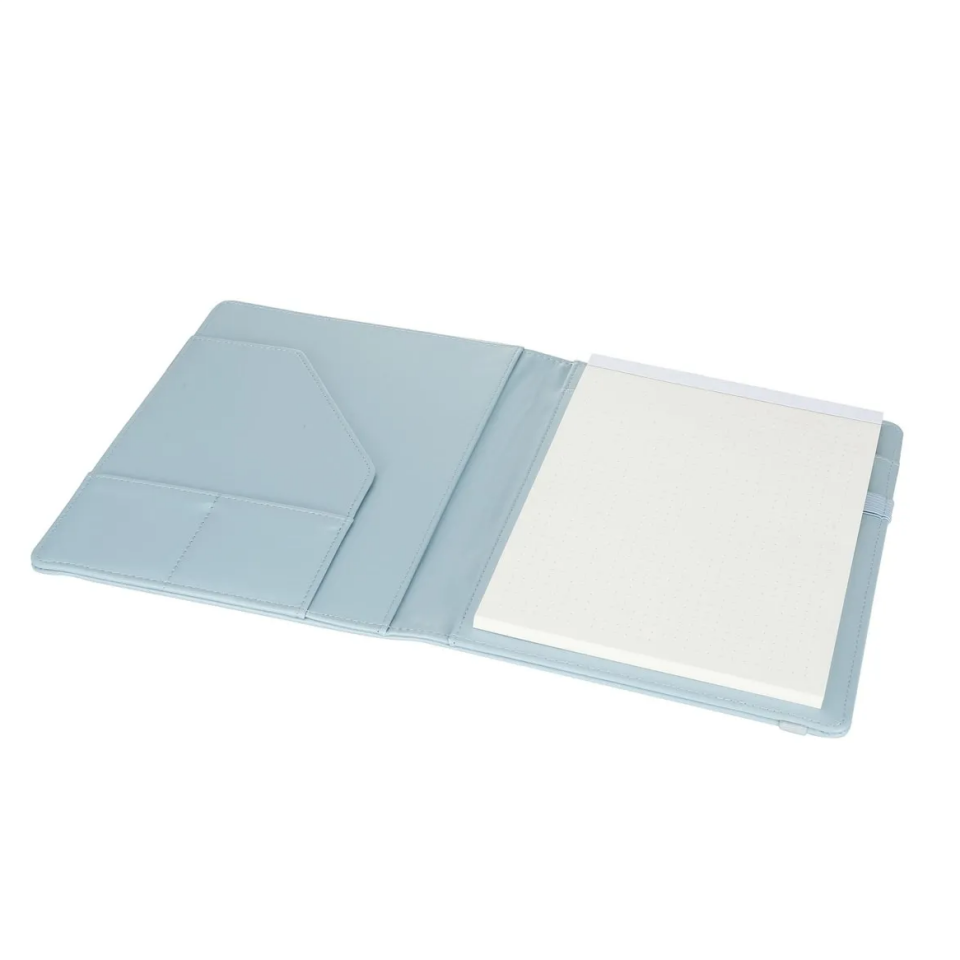 Vj Notepad Folio Deri Kaplı Noktalı Defter 14,8x21 - Mavi