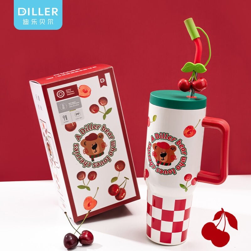 Vagon Life Diller Cherry Bear Çelik Termos 1200 ML