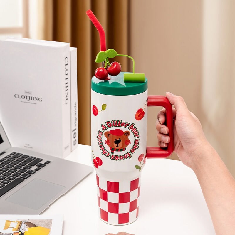 Vagon Life Diller Cherry Bear Çelik Termos 1200 ML