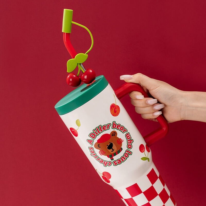 Vagon Life Diller Cherry Bear Çelik Termos 1200 ML