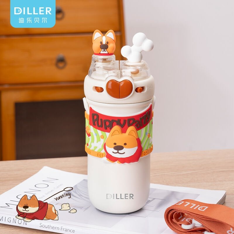 Vagon Life Diller Shiba Çift Kapak Askılı Çelik Termos 520 ML