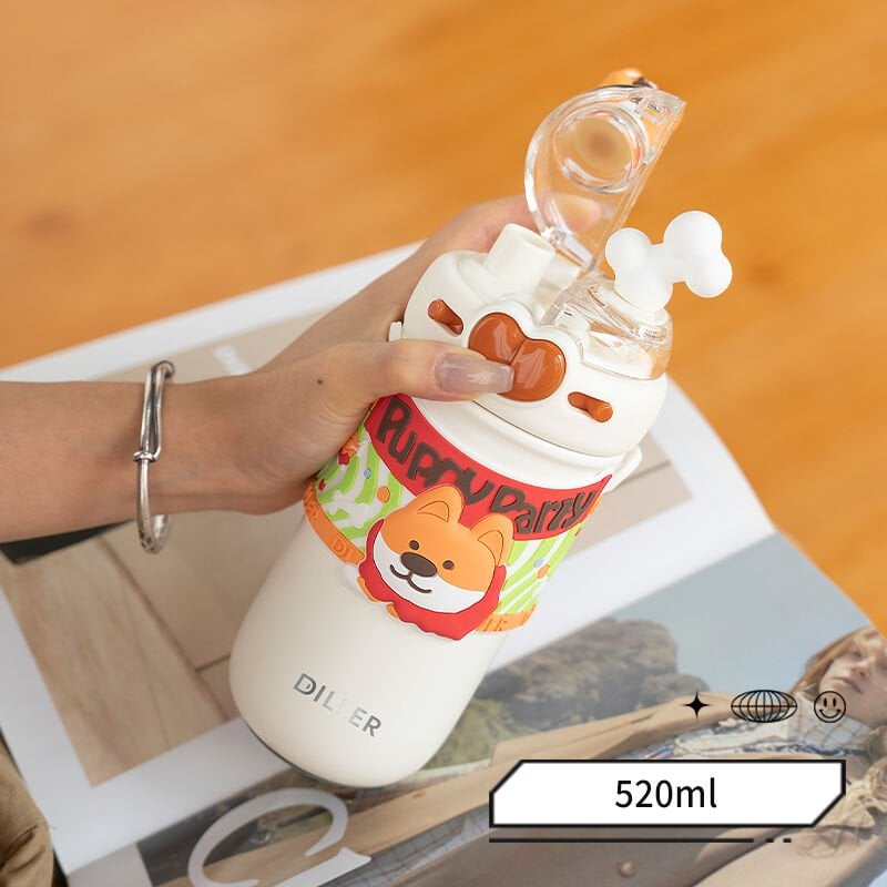 Vagon Life Diller Shiba Çift Kapak Askılı Çelik Termos 520 ML