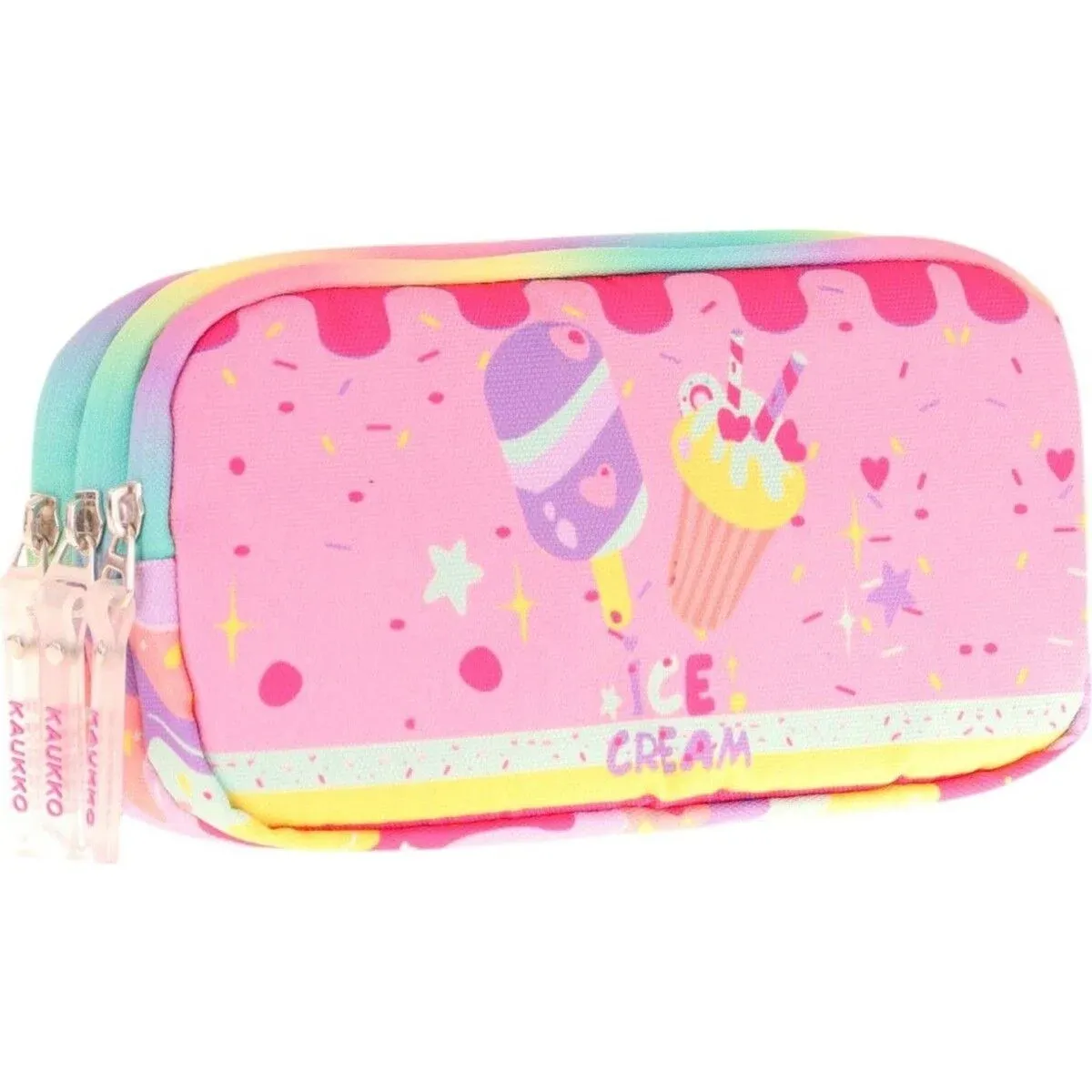 Kaukko Kids 3 Bölmeli Kalem Çantası - Paterned Ice Cream