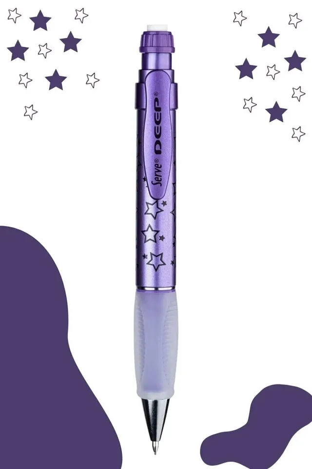 Serve Deep Desenli Metalik 0,7 Uçlu Versatil Kalem - Lila