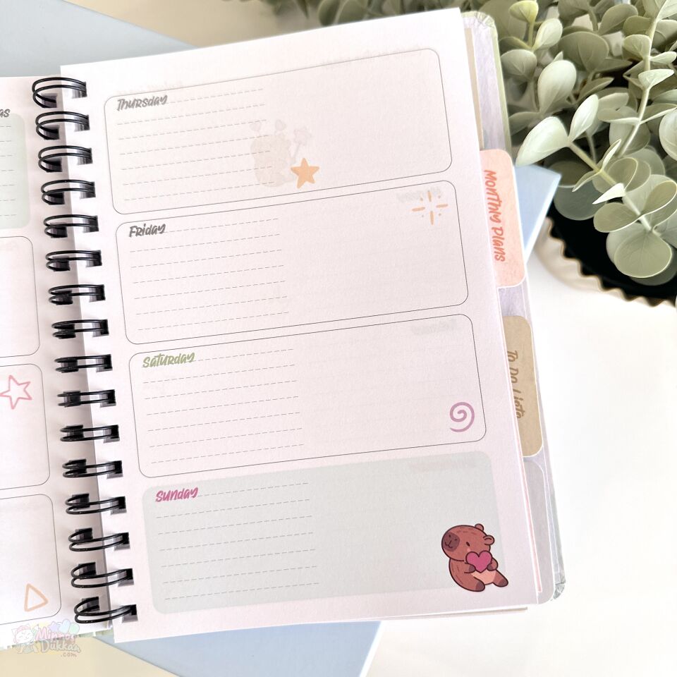 Capybara Lastikli 120 Yaprak Planner A5
