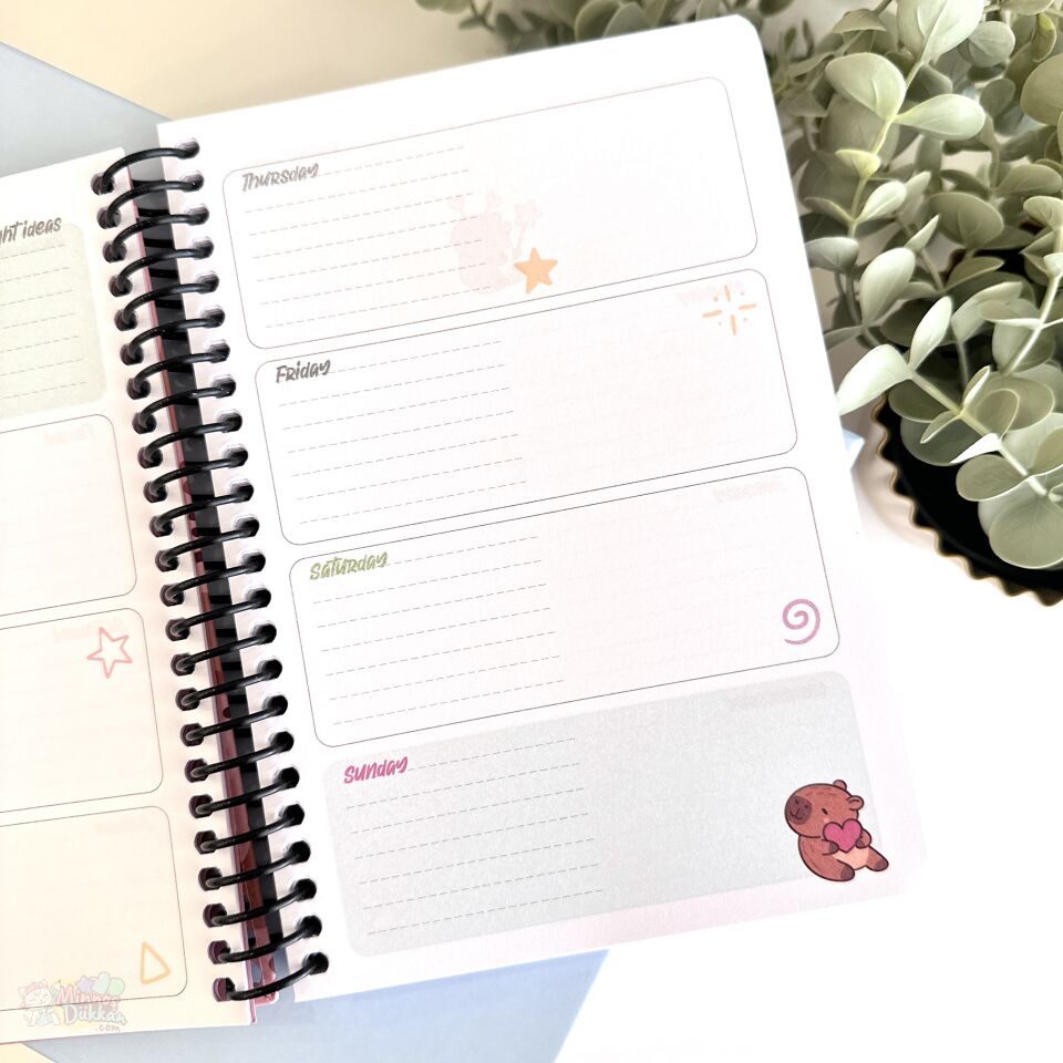Capybara Spiralli 120 Yaprak Planner A5