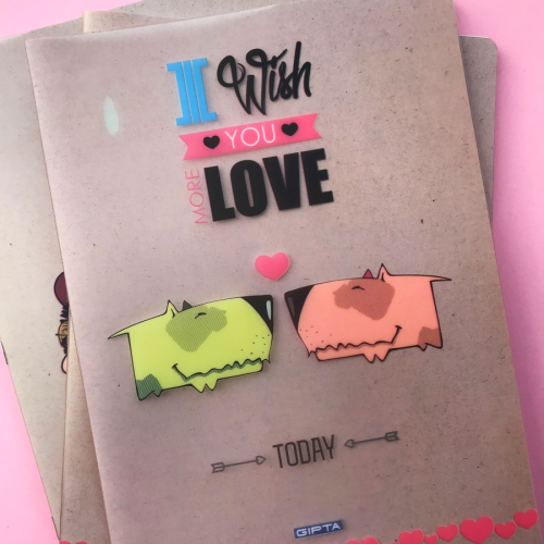 Love Animals Pp Kapak Çizgili Defter