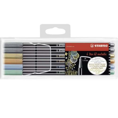 Stabilo Pen 68 Metalik Renkler 6'lı Set