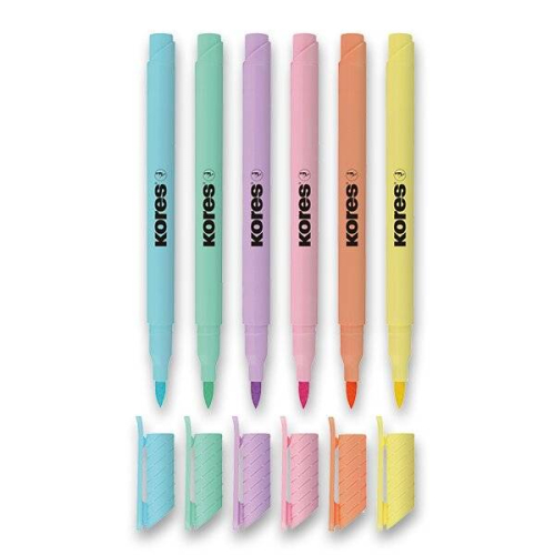Kores Fırça Uçlu Pastel Markör Kalem 6 Renk
