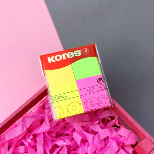 Kores Notes Neon Multicolor 200lü Yapışkanlı Not Kağıdı