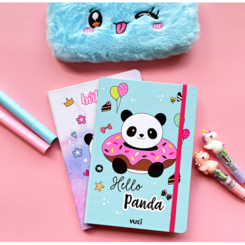 Hello Panda Kalın Kapaklı Çizgisiz Defter