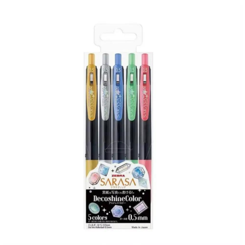 Zebra Sarasa Decoshine Color 5'li 0.5 mm Jel Kalem Seti