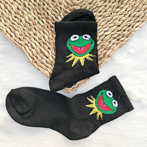 Kermit Siyah Çorap