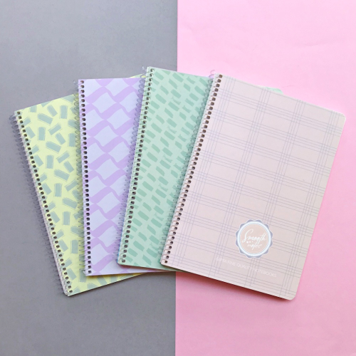 Smooth Notes Karton Kapak Spiralli Çizgili 80 Yaprak Defter 19x26 cm