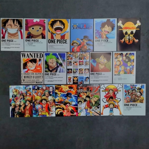 One Piece Anime - 16 Adet Duvar Kağıdı Seti