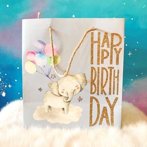 Gıpta Happy Birthday Elephant B4 Küçük Karton Hediye Çantası