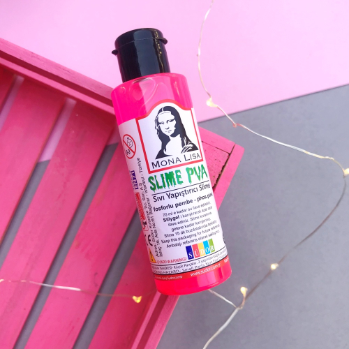 Mona Lisa Fosforlu Slime Yapıştırıcısı - Pembe