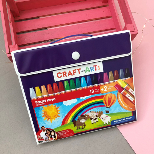 Craft and Arts Pastel Boya 18+2 Renk Çantalı