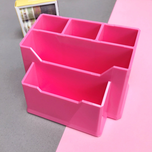 Pastel Renk 5 Gözlü Masaüstü Organizer - Pembe