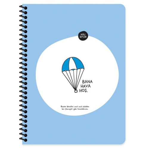 Hisli Şeyler Spiralli Çizgili Defter 18,5x22,5 - Bana Hava Hoş