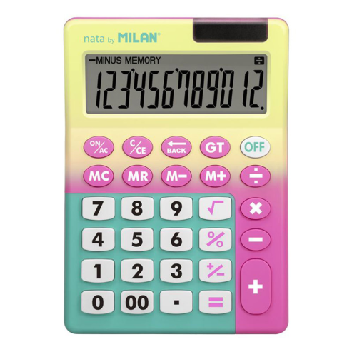 Milan 12 Digit Hesap Makinesi Sarı Pembe