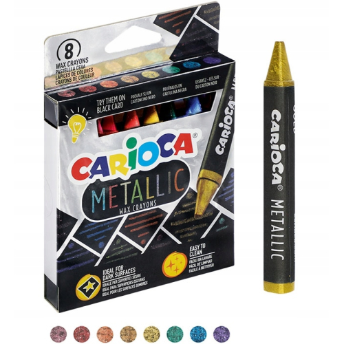 Carioca Metalik Wax Maxi Yıkanabilir Pastel Boya Kalemi 8li