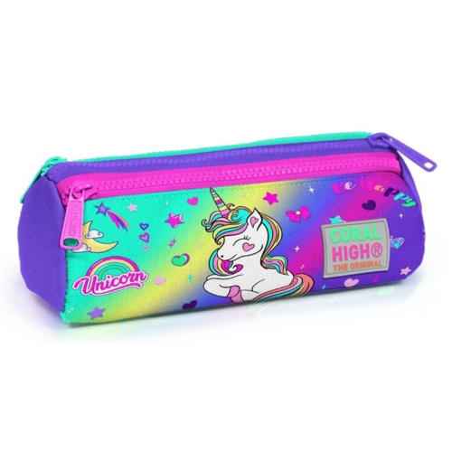 Coral High Unicorn Be Happy Kalem Kutusu 3 Bölmeli