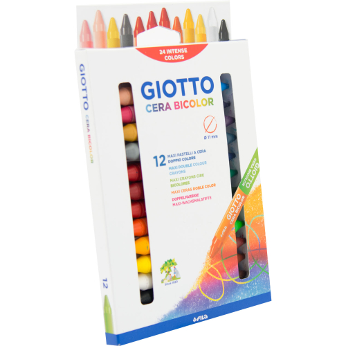 Giotto Cera Bicolor Çift Renkli Mum Boya Kalemi 24 Renk