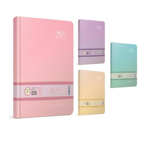 TheBook Pastels Kalın Kapak Çizgisiz 160 Yaprak Defter 17x24