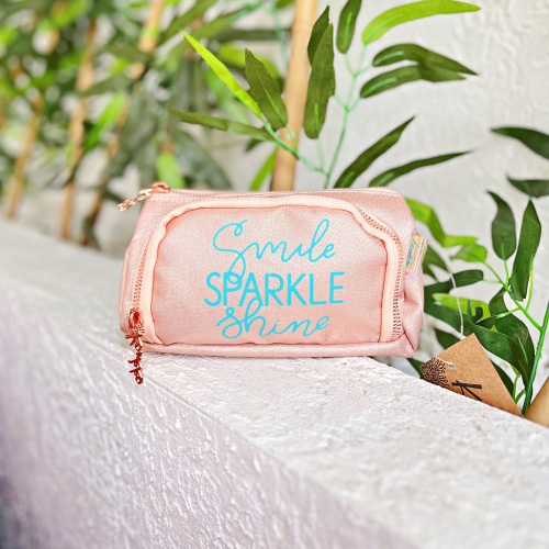 Kaukko Sparkle Plump Çift Gözlü Kalem Çantası - Somon