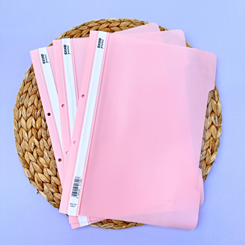 Exxo Telli Dosya A4 - Pastel Pembe
