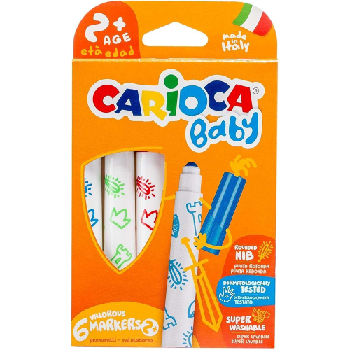 Carioca Jumbo Bebek Yıkanabilir Keçeli Boya Kalemi 6lı