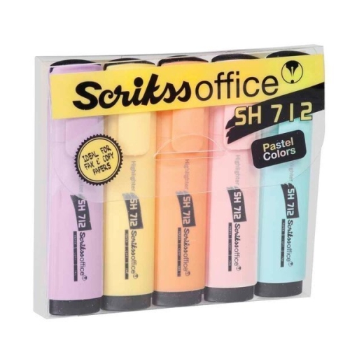 Scrikss Pastel Fosforlu İşaretleme Kalemi 5Li Set