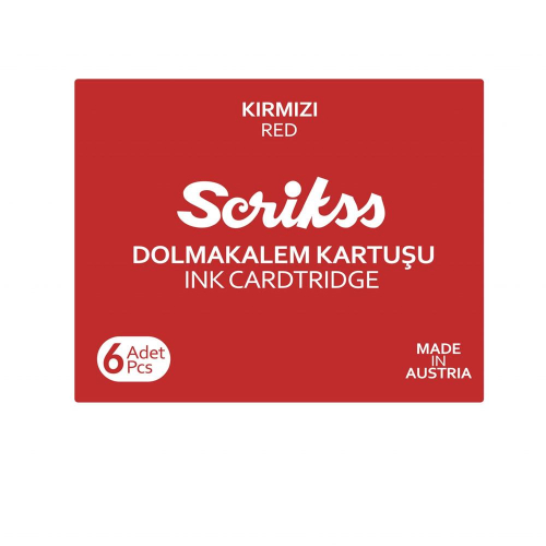 Scrikss Dolma Kalem Kartuşu 6lı - Kırmızı