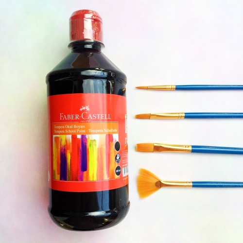 Faber Castell Tempera Okul Boyası 500 ML - Siyah