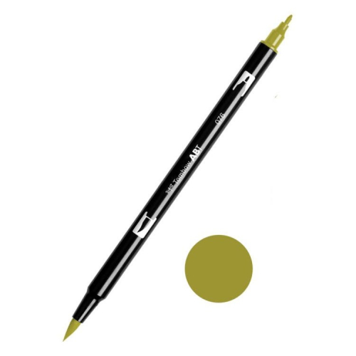Tombow ABT Dual Brush Çift Uçlu Keçeli Kalem Green Ochre - 076