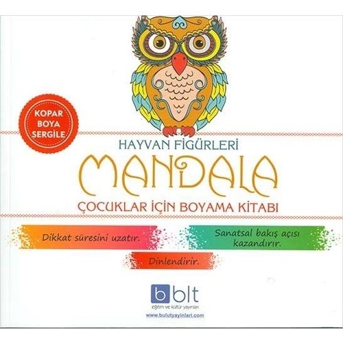 Hayvan Figürleri Çocuklar İçin Mandala Boyama Kitabı 